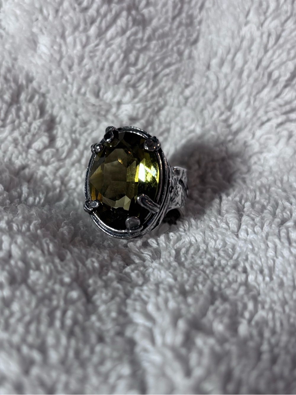 Silpada Green Stone Sterling Ring - size 7 - Picture 4 of 6